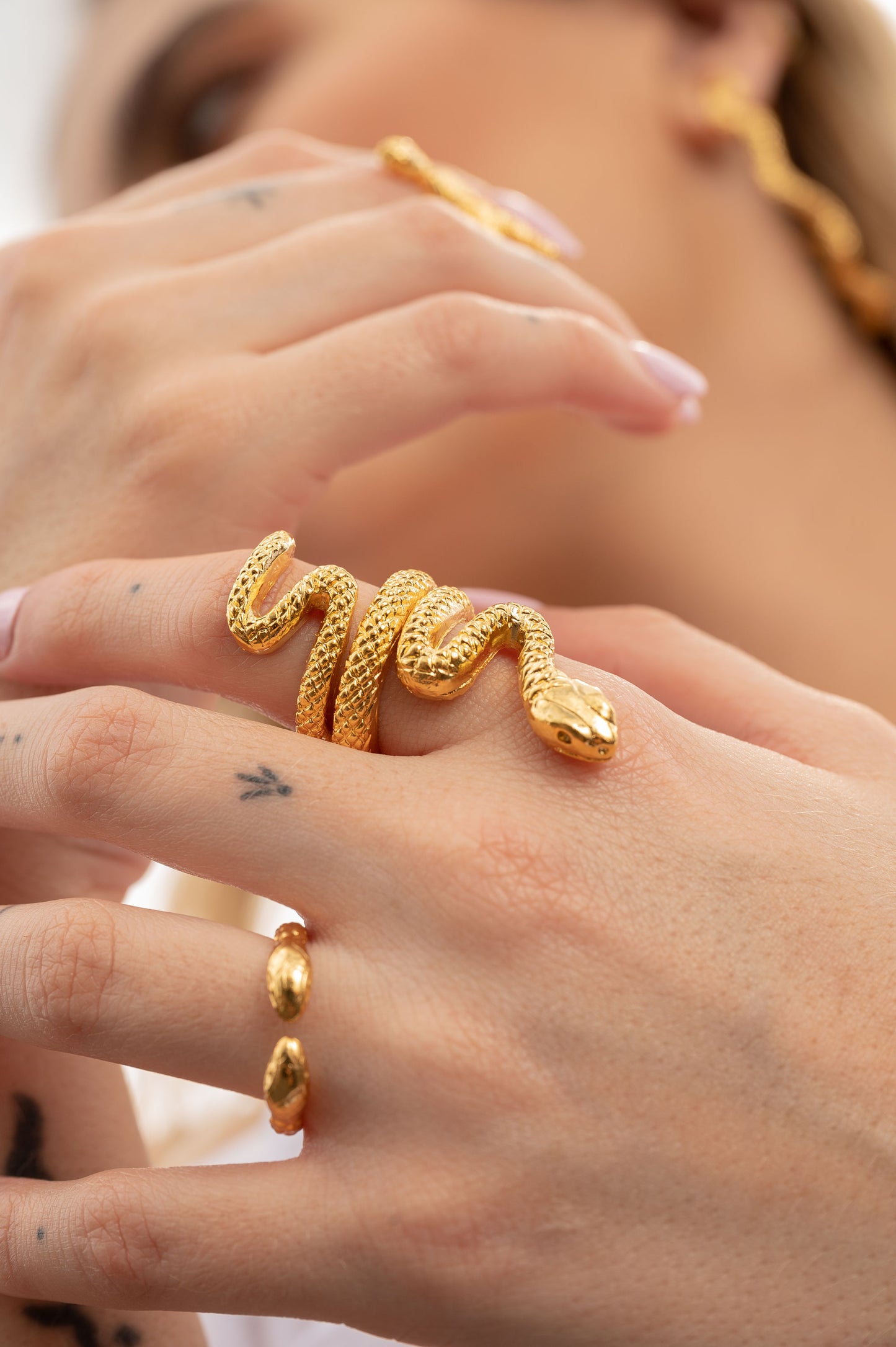 Snake Wood Ring Large